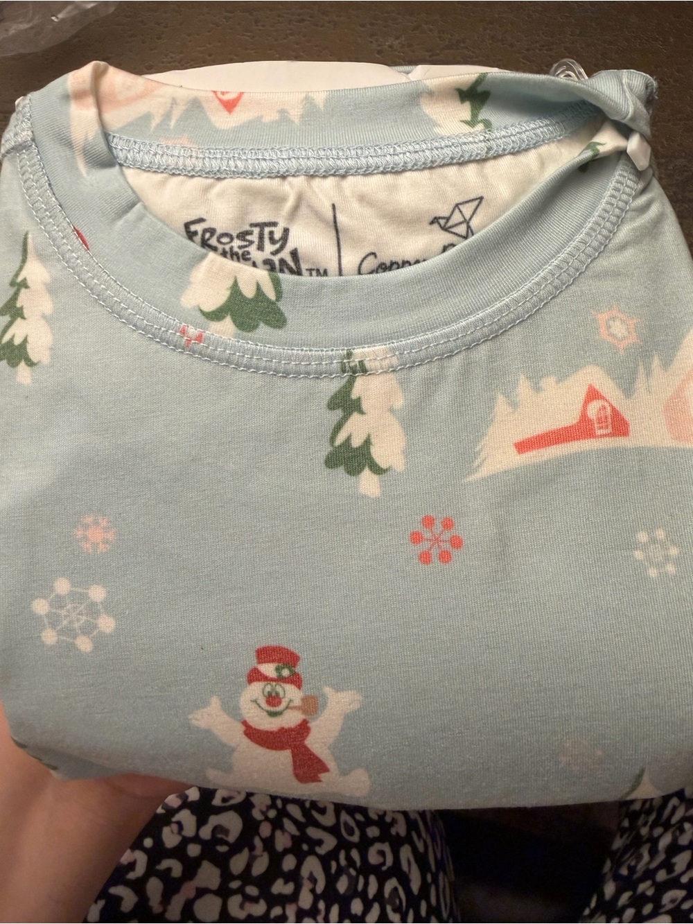 Kids Light Blue Frosty the Snowman Holiday Pajama Top